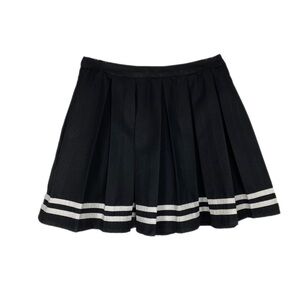 Hot Topic Pleated Black & White Stripes Mini Cheer Skirt